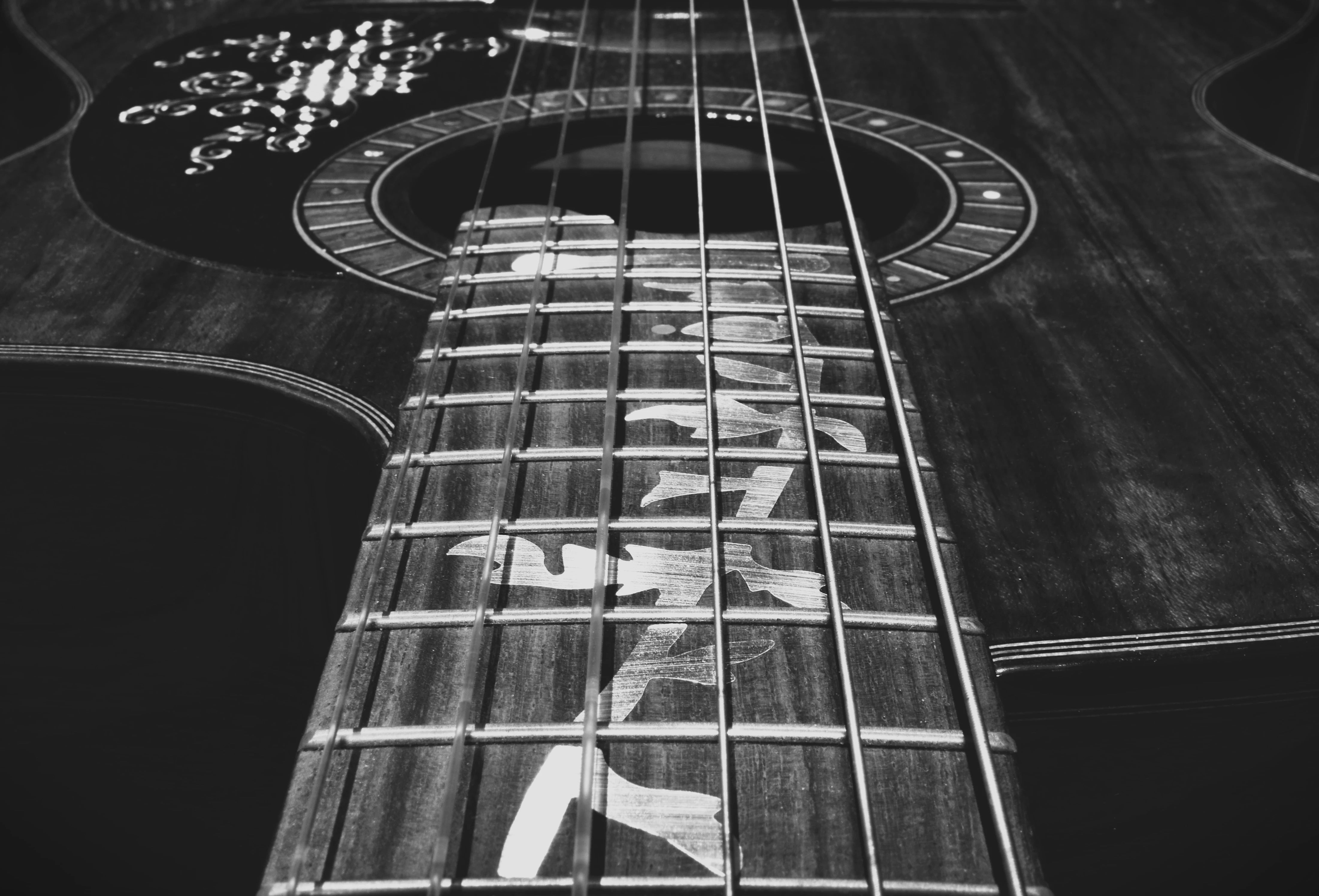Photographie d'une guitare